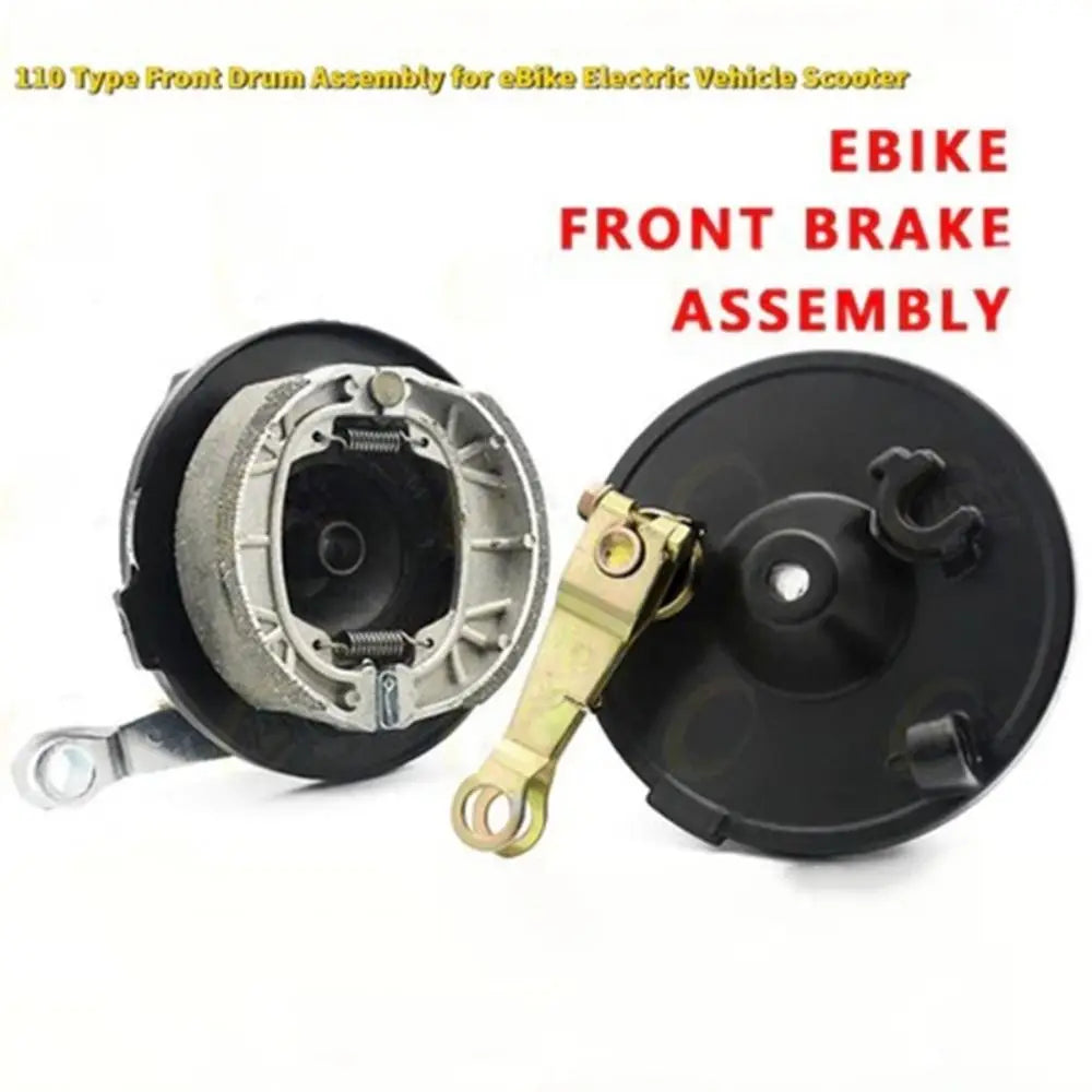110 Type 110 Front Drum Brake Sensitive Braking Aluminum EBike Front Drum Brake Thickened Material 10mm Holes Front Wheel Brake Zpaxo