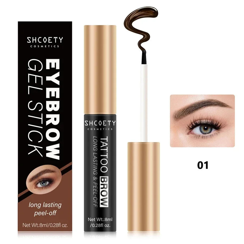 Peel-off Eyebrow Gel Tint Black Brown Eye Brow Enhancers Makeup Waterproof Lasting Liquid Gel Tear Wear Easy Natural Brow Tattoo Zpaxo 01