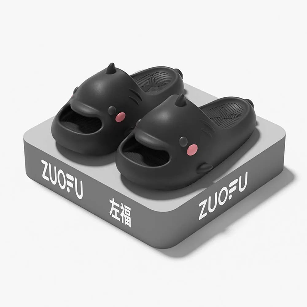 SHAJI Funny Cartoon Couple Slippers Unisex Summer EVA Non Slip Slides