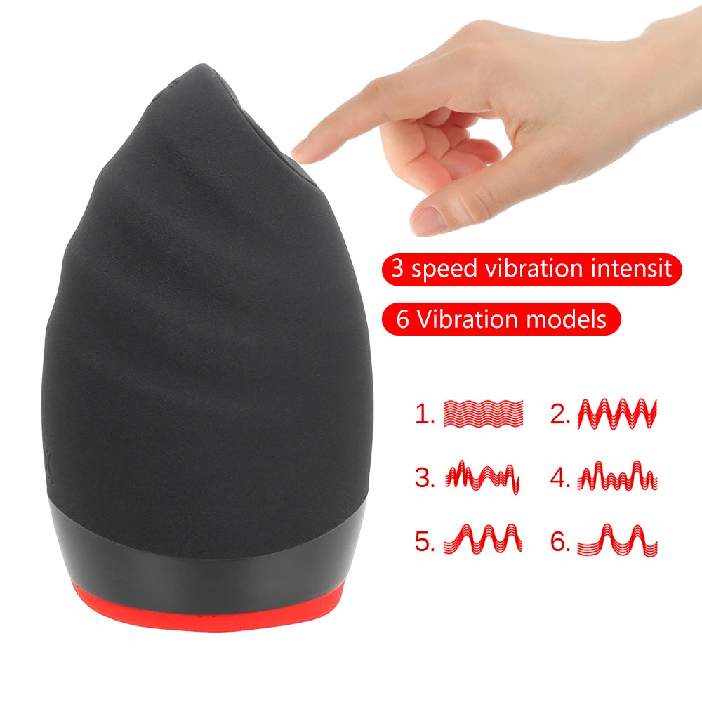 Erotic Silicone Heating Oral Sex Cup 6 Vibration Models Blowjob Toys