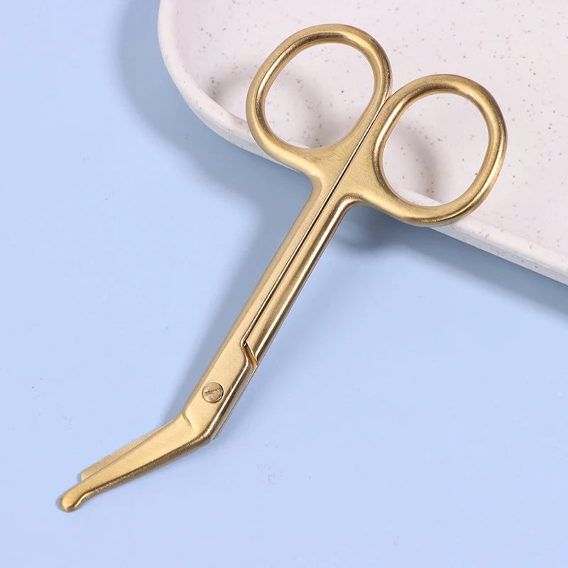 ▶1PCS Stainless Steel Gauze Bandage Scissors Dressing Surgical Scissors Household Plaster Scissors Nurse Scissors Zpaxo Gold