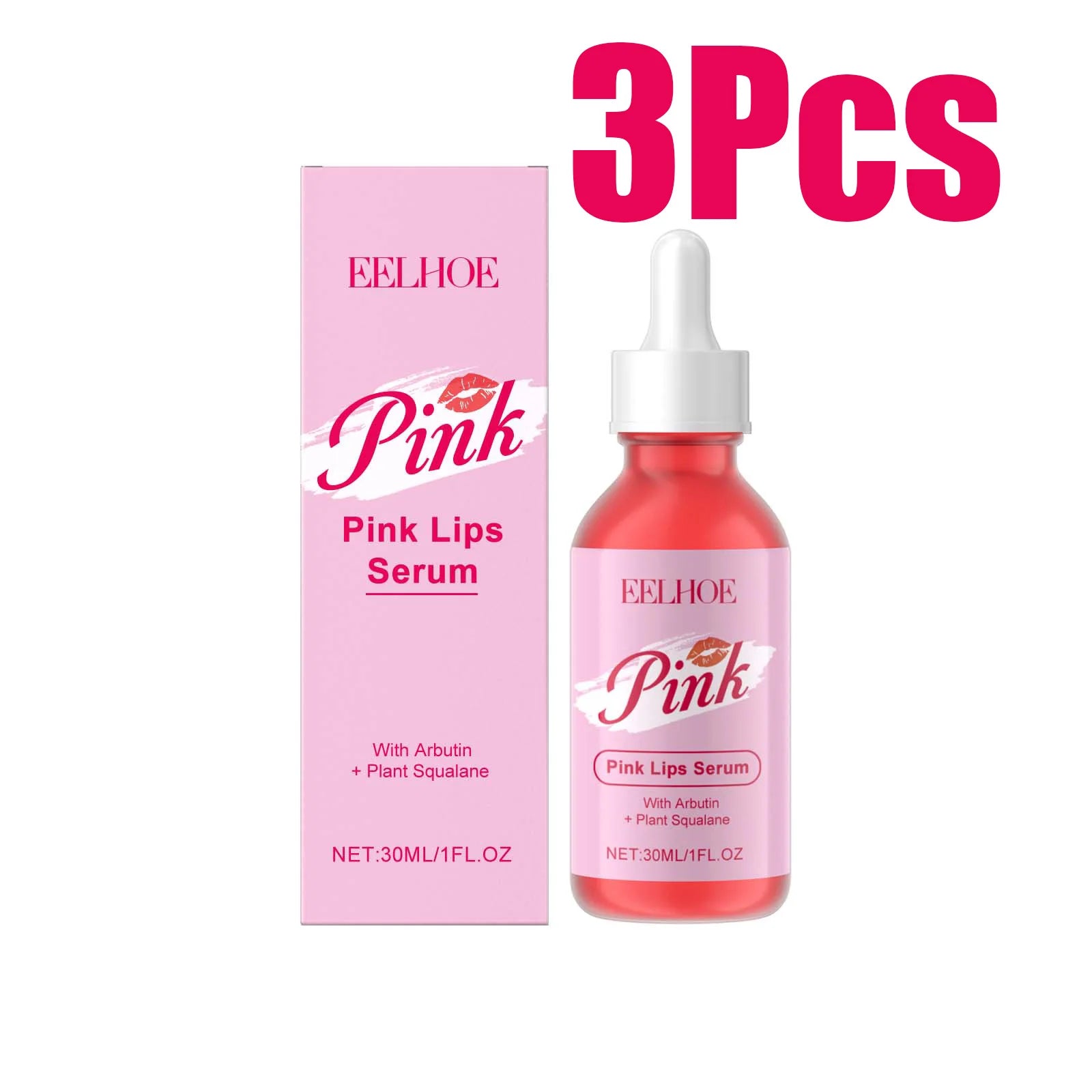 Pink Lip Serum Lip Plumping Essential Oil Lightening Dark Lip Remove Dead Skin Lip Lines Brighten Moisturizer Lip Balm Essence Zpaxo 90ml Boxed