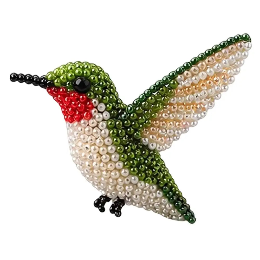 DIY Bird Beading Kit Handmade Bird Beadwork Funny Beading Art 3D Animal DIY Kit For Home Desk Shelf Decor Backpack Charm Party Zpaxo Green China Mainland