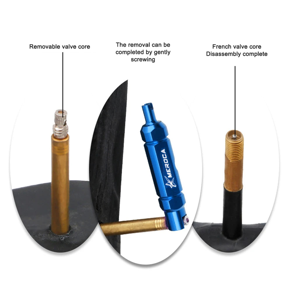MEROCA Bike Tire Tube American Valve Core Removal Tool Repairing