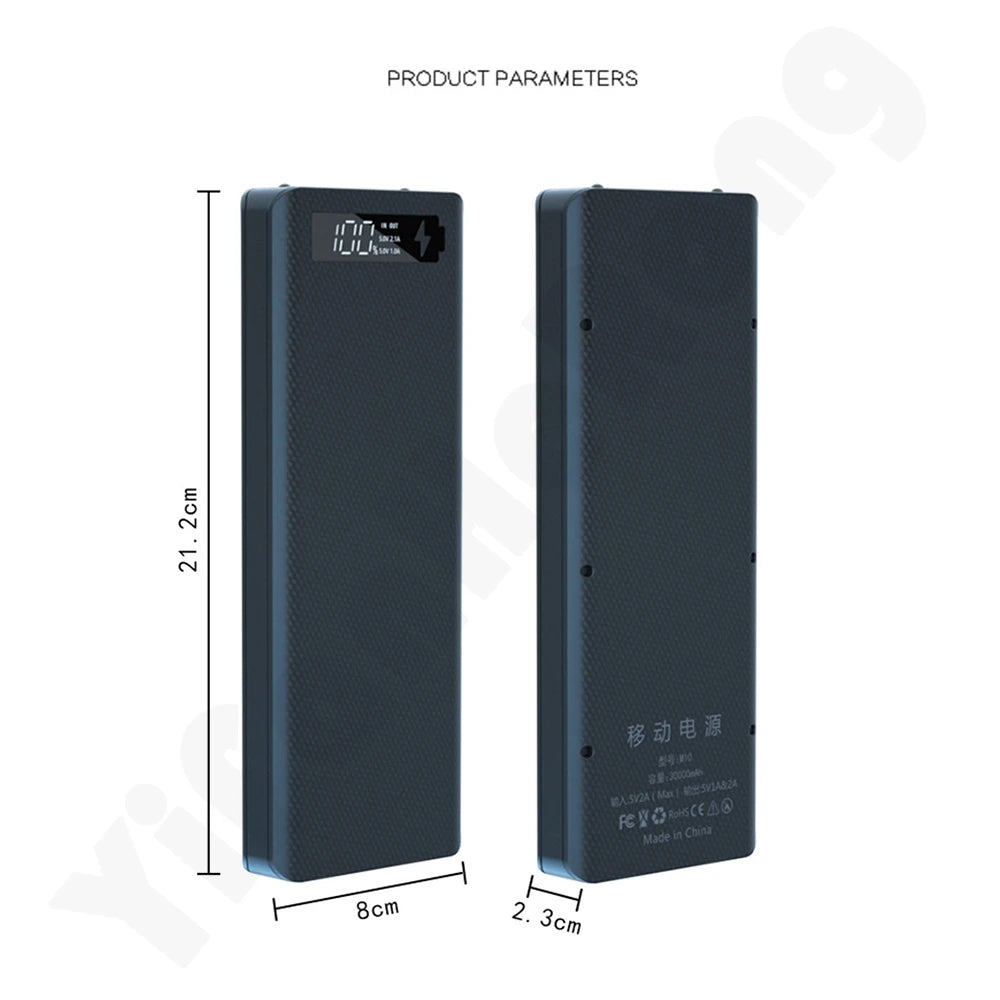 DIY 10*18650 Power Bank Case External 5V PD Fast Charging Battery Charge Storage Box Shell For Charging Mobile Phones Portable Zpaxo
