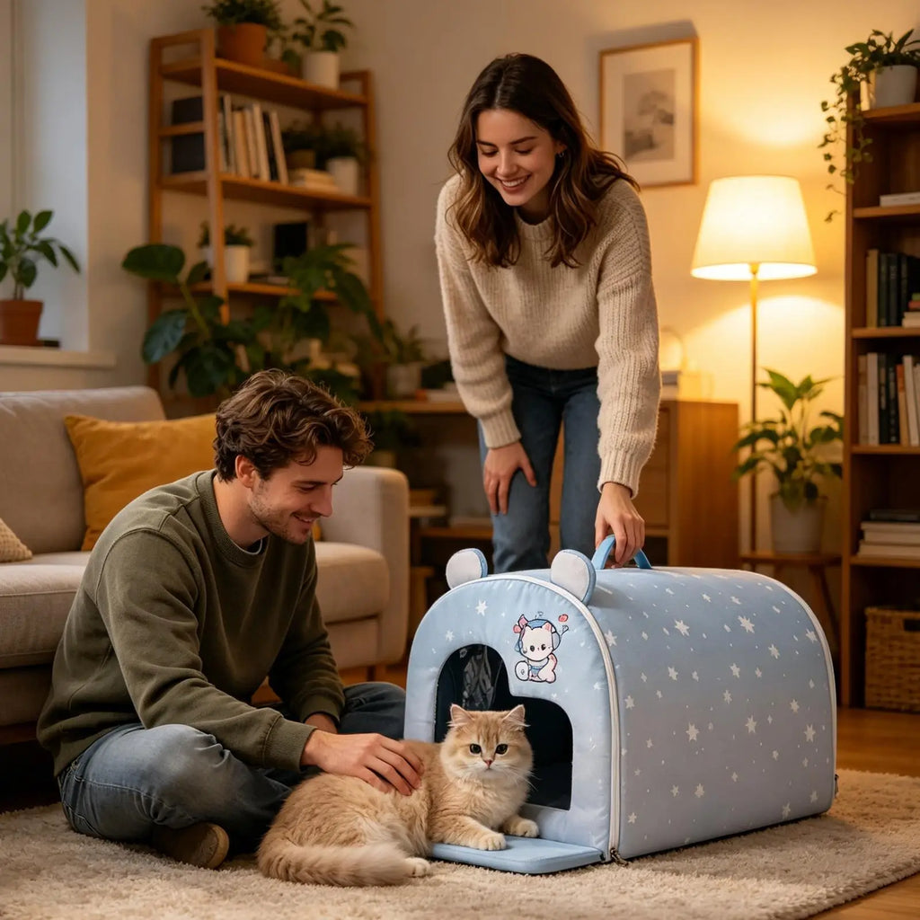 Insulated Cat Cooling House Ice Packs Removable Summer Shelter