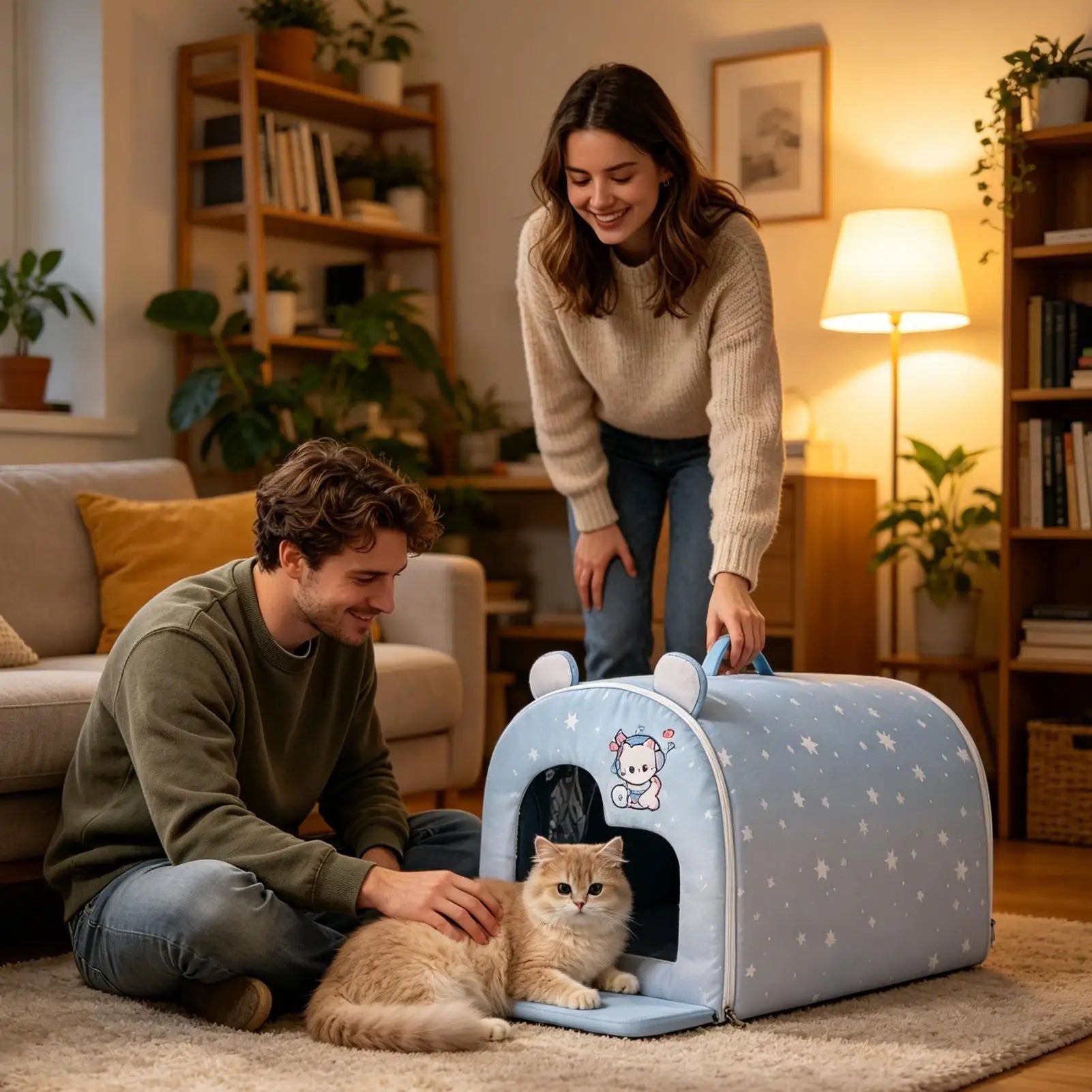 Insulated Cat Cooling House Ice Packs Removable Summer Shelter
