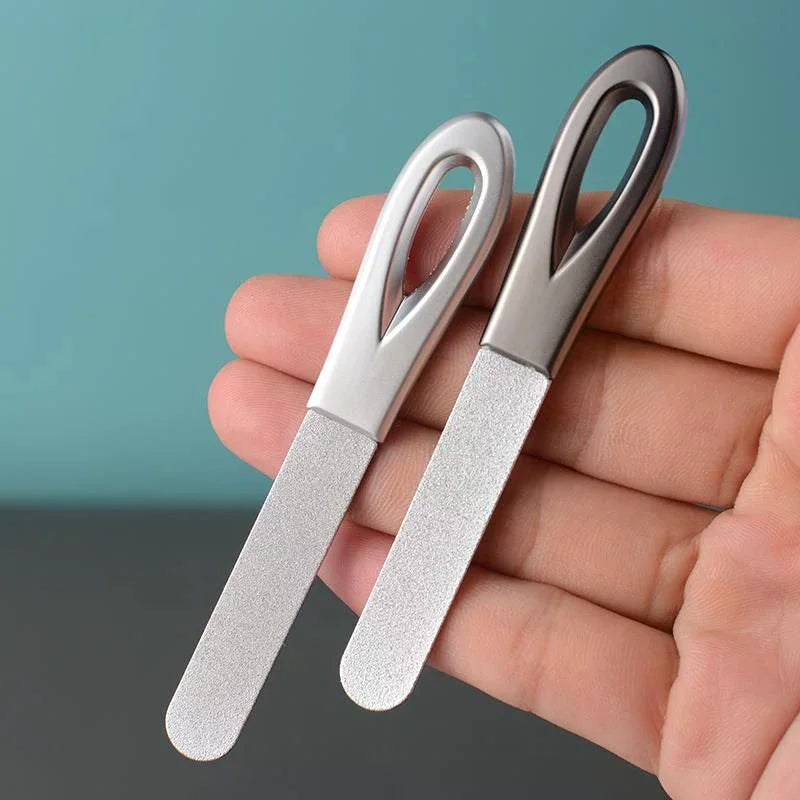 Anti-slip Handle Grit Fingernail File Easily Emery Boards Double Sided Nail Files Stainless Steel Nail Files Zpaxo