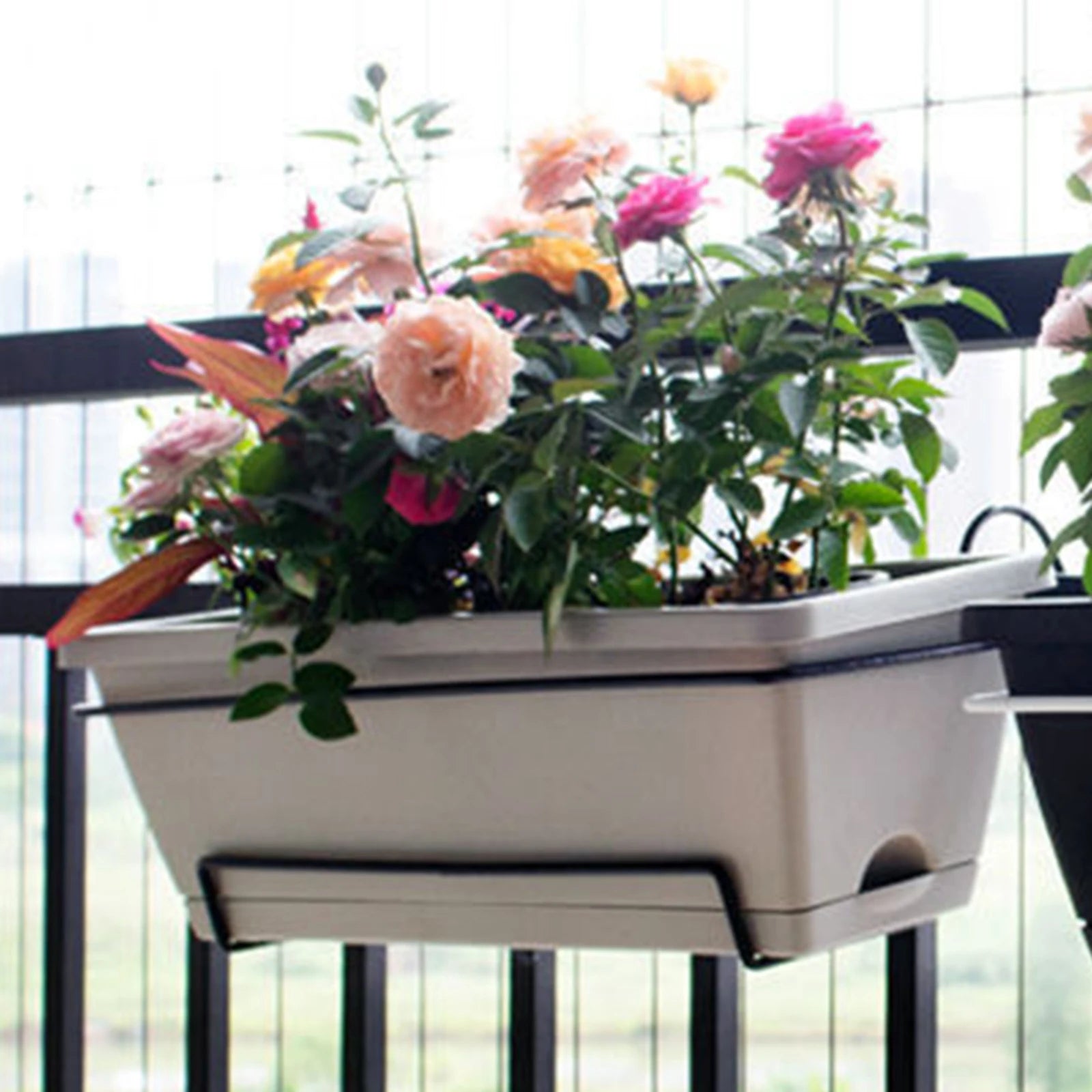 Hanging Planter For Balcony Railing Planter Ornament Hanging Flower Pot Window Box Planter for Farmhouse Rectangular Plant Baske Zpaxo
