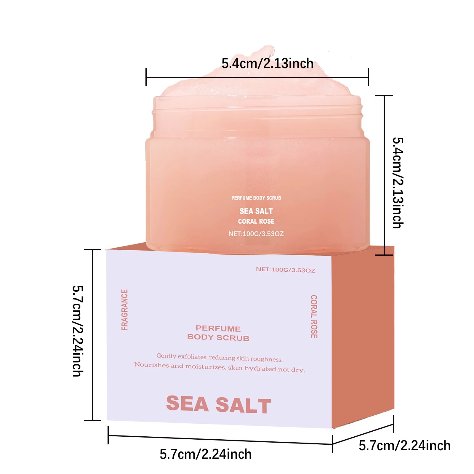 Hoygi Perfume Body Scrub – Rose Coral & Amber Vanilla 100g Body Scrub Zpaxo Rose Coral