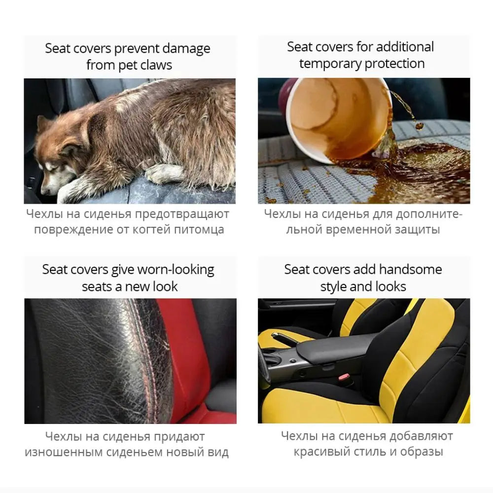 Front Chair Seat Car Accessories Auto Protector Mat Back Cushion Cover Zpaxo