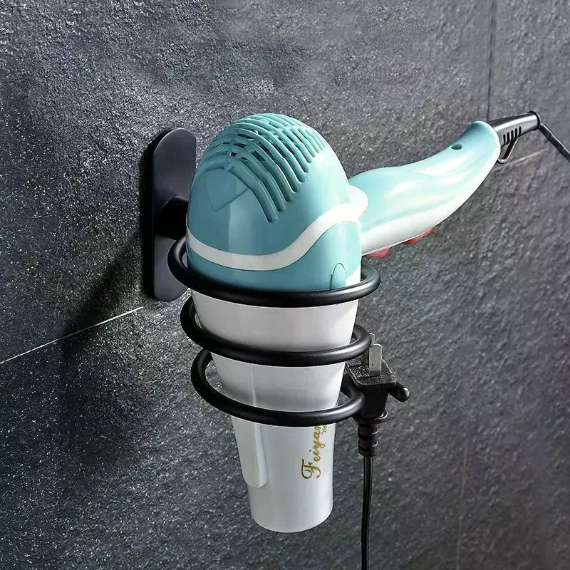 Hair Dryer Organizer Rack Aluminum Bathroom Hairdryer And Straightener Holder Wall Mounted Shelves Accessories Blower Shelves Zpaxo