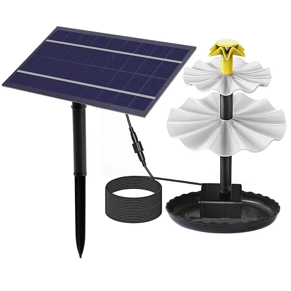 3 Tiered Water Fountain with Solar Panel Water Fountain and Birdbath Water Fountain with Birdbath for Yard Patio Deck Decoration Zpaxo Bird Bath Fountain