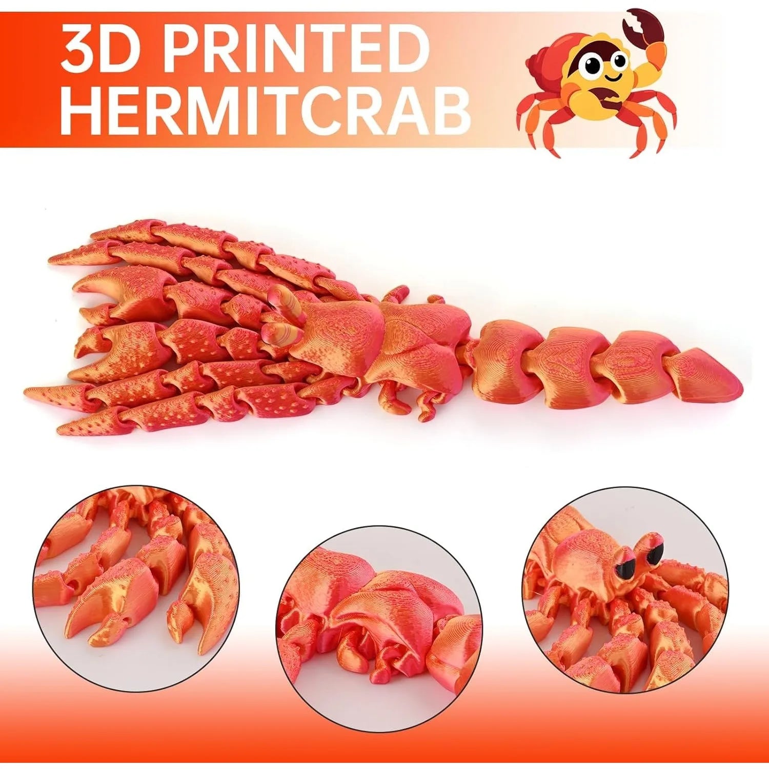 3D Printed Animals 7 8 Hermit Crab Shell Stress Relief Figurines