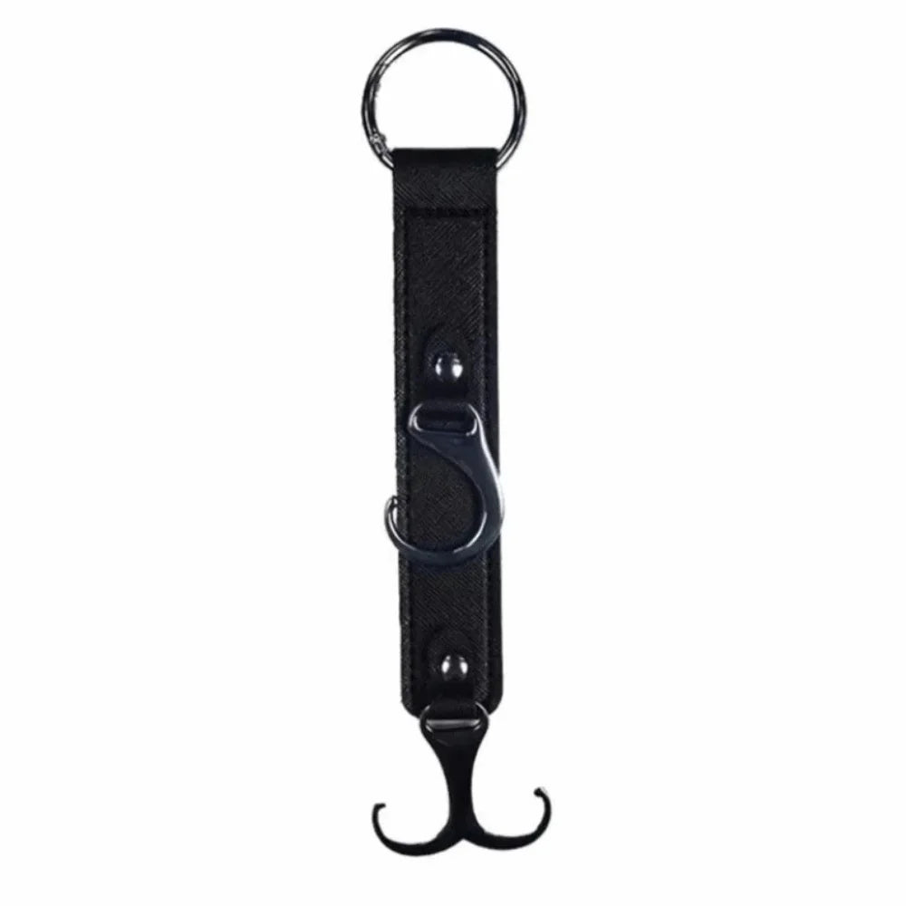 Heavy-duty Car Back Seat Hook Simple PU Leather Automotive Storage Hanger Double Hook Portable Car Hanging Hook Zpaxo Black