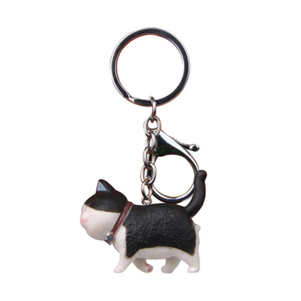 Lovely Cartoon Animal Cute Japanese Cat Kitten Key Chain Cat Keyring Bag Hanging Pendant Keychain Zpaxo 6-1pc