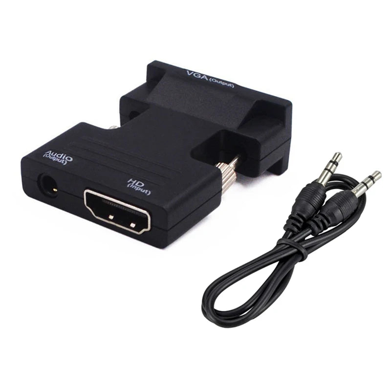 HDMI-compatible to VGA Adapter HD 1080P With 3.5mm Audio Cable HDMI-compatible To VGA Converter For PC Laptops TV Box Projector Zpaxo