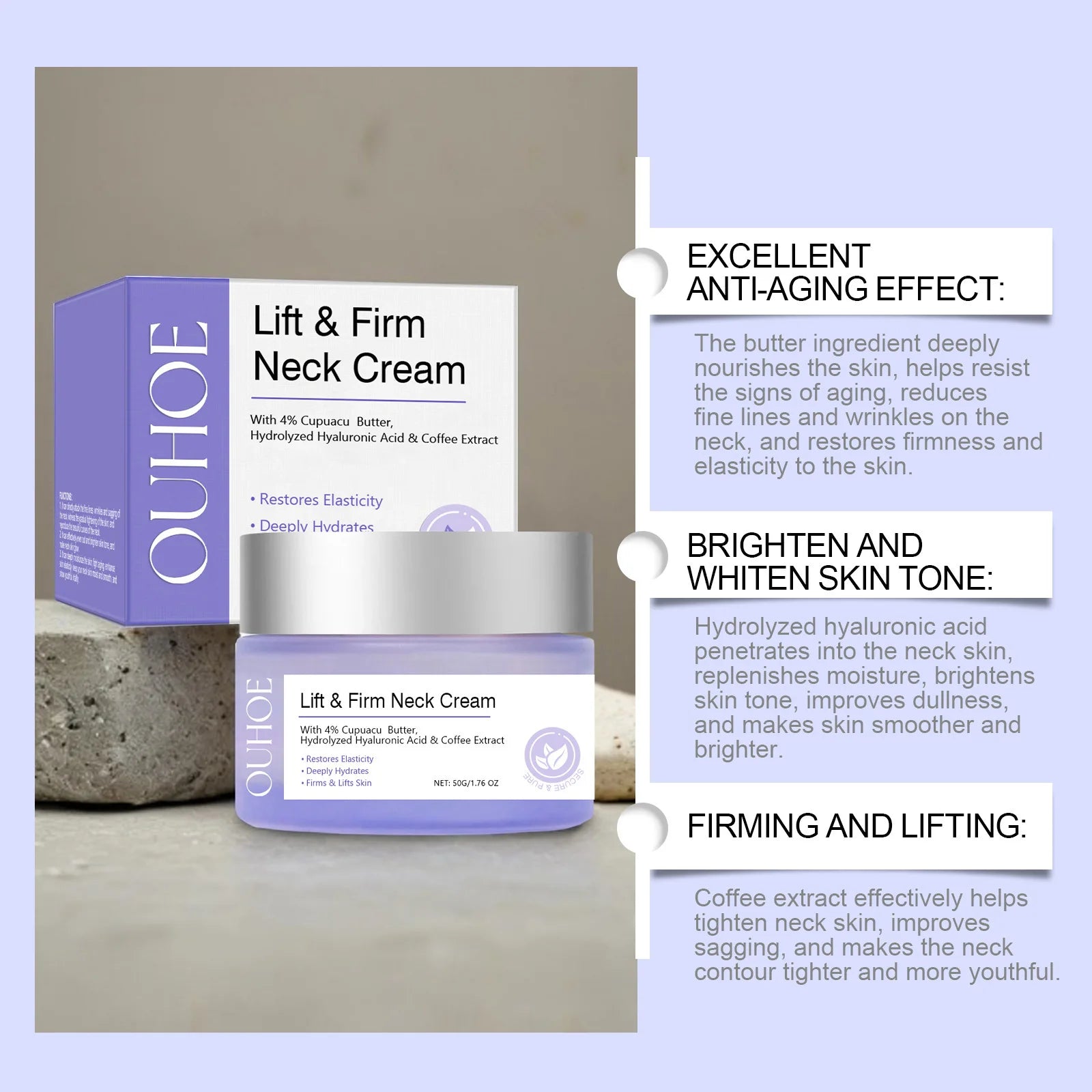 Ouhoe Neck Firming Cream – Lift, Tighten & Reduce Fine Lines Neck Firming Cream Zpaxo