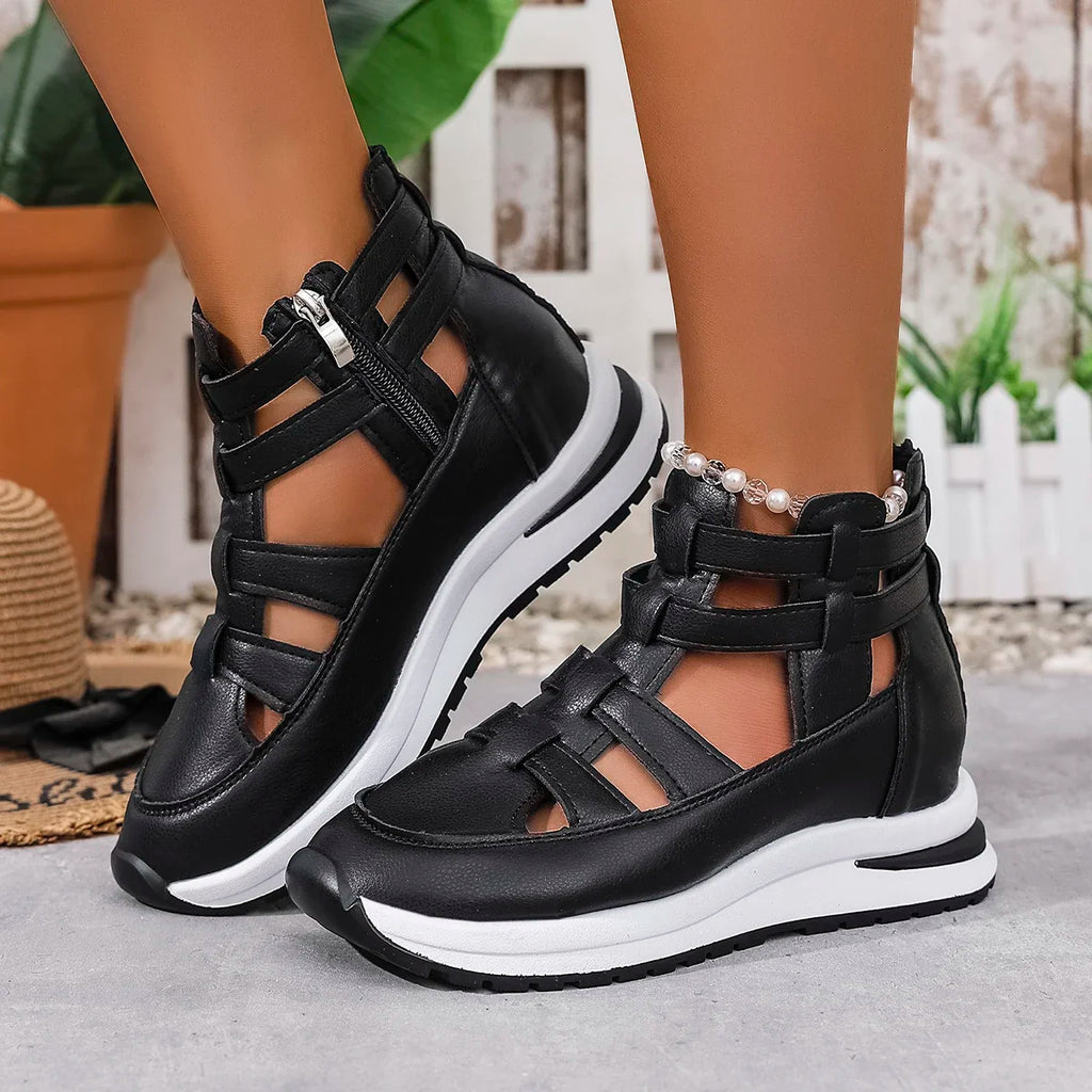 Women Sandals New Closed Toe Office and Career Summer Solid Wedge Shoes for Women New High Quality Buckle Strap Sandals Women Zpaxo