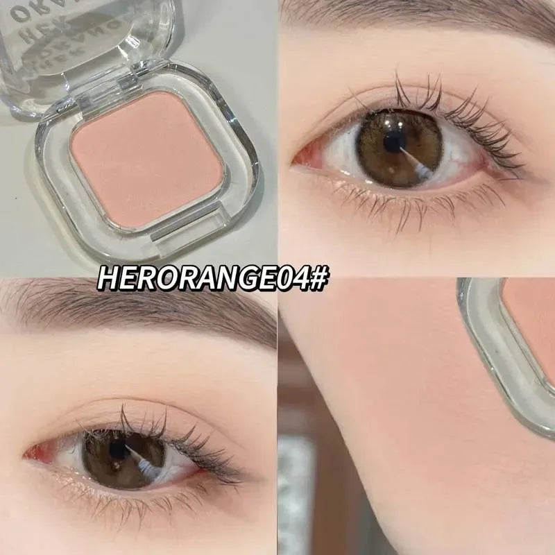 Red Brown Monochrome Eyeshadow Eyeliner Powder Palette Silky Matte Coral Red Lying Silkworm Eyeliner Waterproof Aegyo-sal Makeup Zpaxo 04