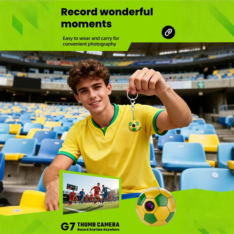 Portable 1080P HD Thumb Camera 130 Wide-angle Outdoor Soccer Shape