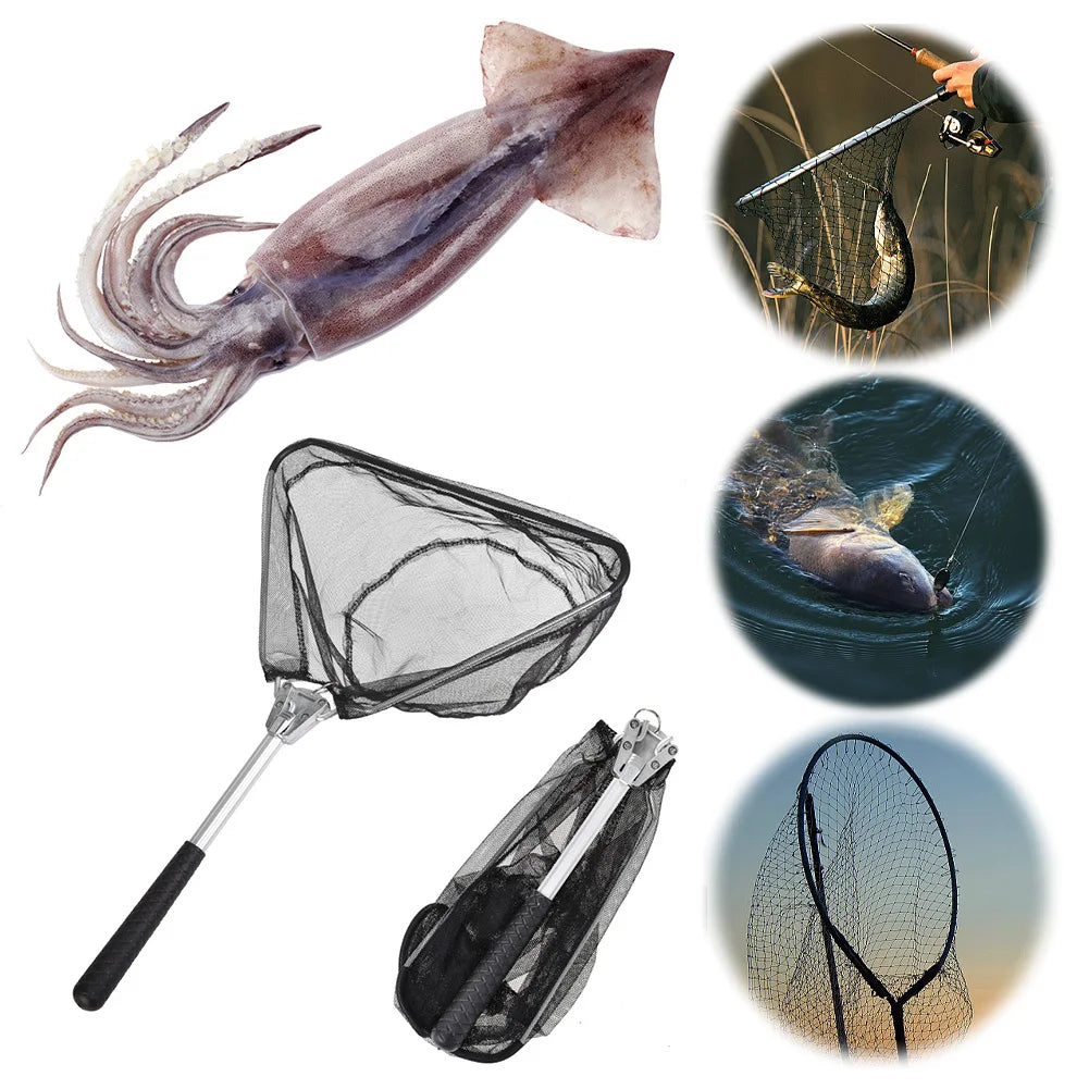 Folding Fishing Net Aluminium Alloy Trout Fly Catch Release Zpaxo