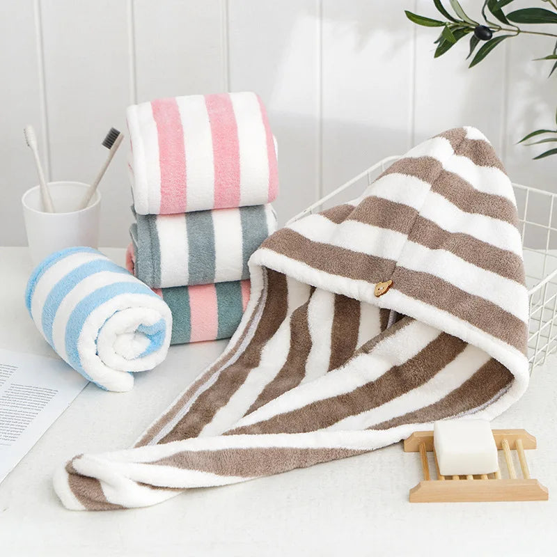 Microfiber Hair Towel Wrap Thickened Coral Velvet Cationic Dry Cap