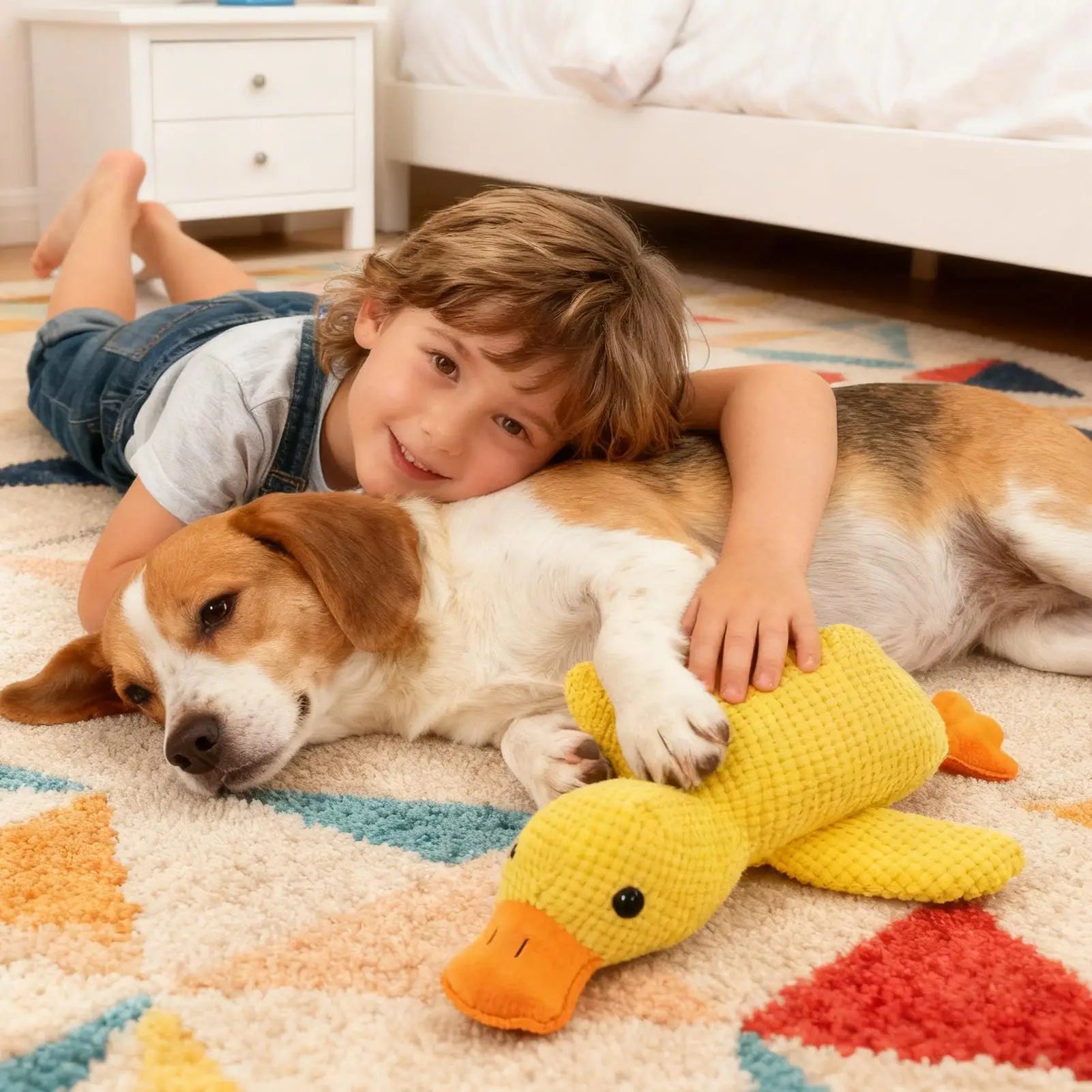 Duck Dog Toy Squeaky Interactive Soft Comfort Teething Supplies Dog Toys Plush for Travel Beach Pool Park Yard Bedroom Garden Zpaxo