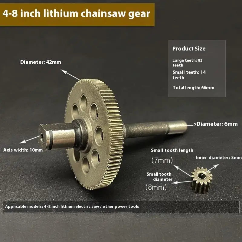 1set Gear With Shaft For Power Tools Chain Saw 550 Type 14 Teeth Brushless Motor Gear Assembly Zpaxo one size