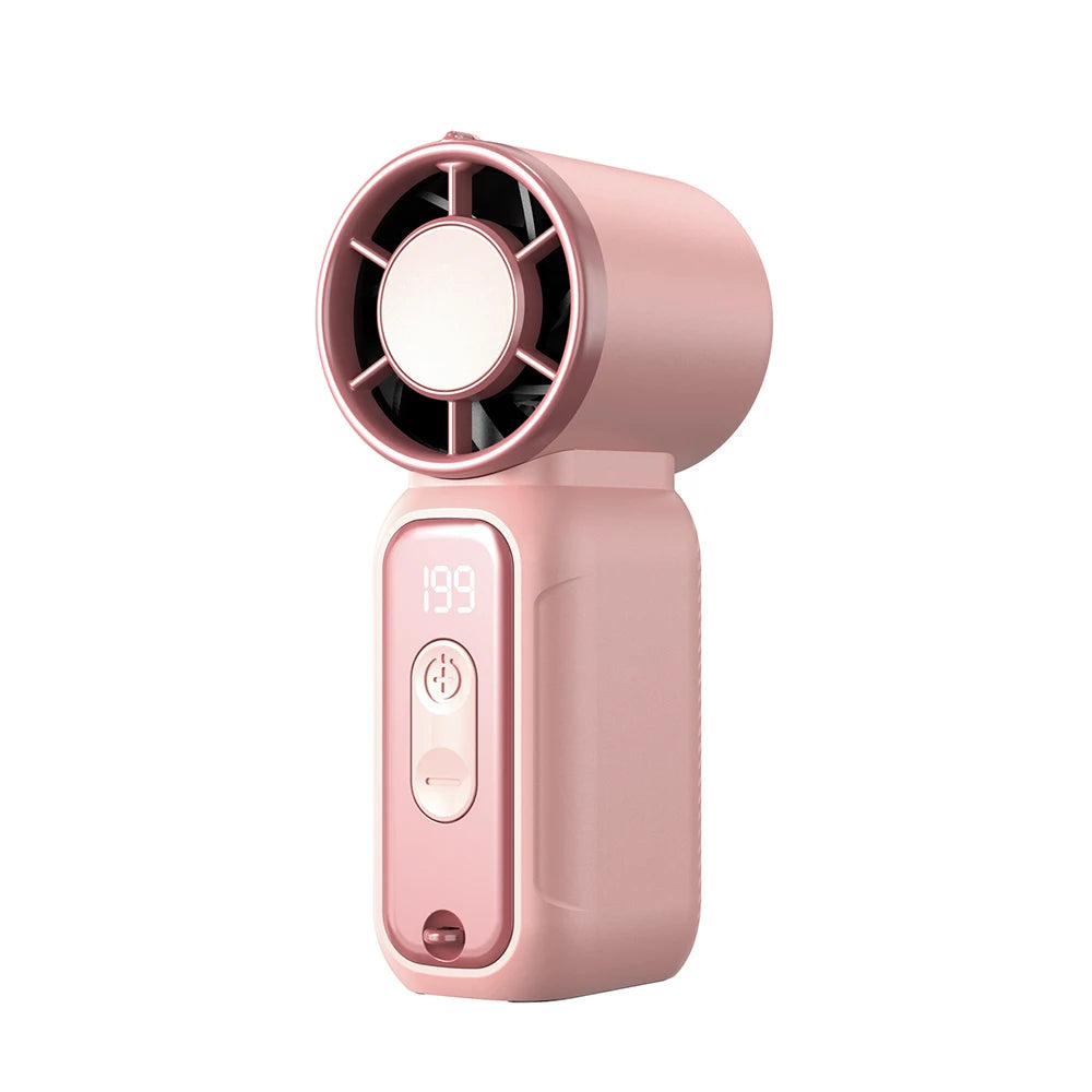 Portable Fan Mini Handheld USB Rechargeable Speed Air Cooler Pocket Zpaxo Pink USB Type-C