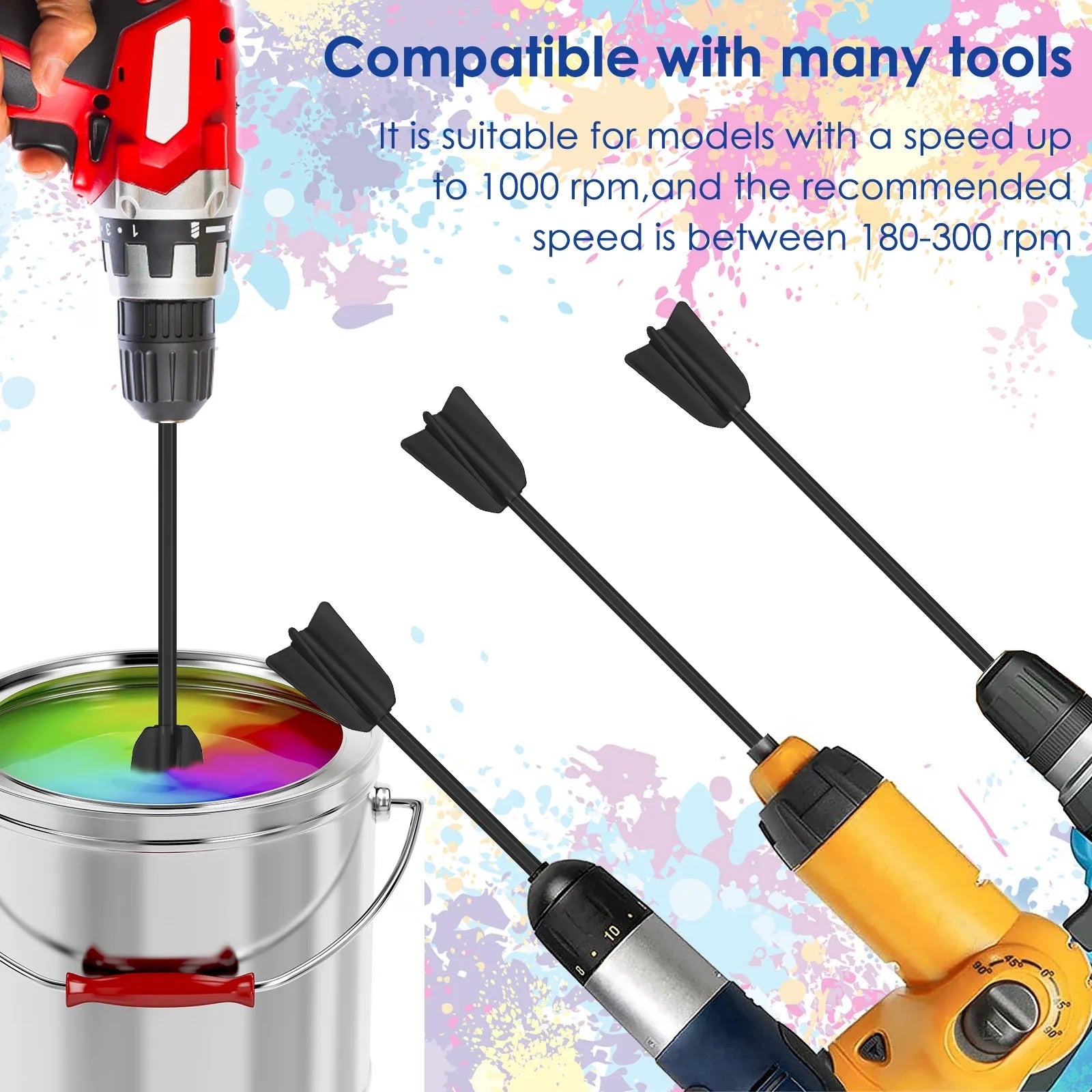 4/6Pcs Mixer Paddle 4-Blade 6.5/8.7 Inch Reusable Powerful Mixer Attachment Reduce Bubbles Quick Mixer Part for Paint 2024 Zpaxo