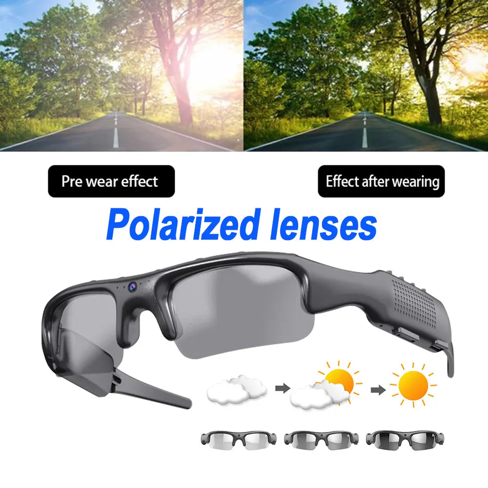 HD 1080P Mini Glasses Camera Portable Outdoor Security Sports DV Video Recorder Surveillance Camcorder For Driving , Riding Cam Zpaxo