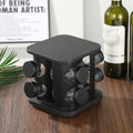 360° Rotating Stainless Steel Spice Rack – Multi-Compartment