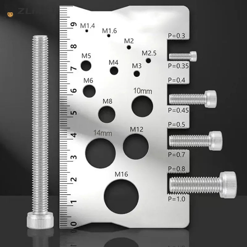 ▶1/2/5Pcs Stainless Steel Thread Checker Screw Measurement Ruler Gauge Tool for Measuring Screw Pitch Bit Bolt Nut Zpaxo