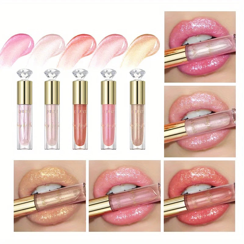 Shiny lip gloss, sparkling crystal, water-permeable and long-lasting color rendering, light and rich Zpaxo