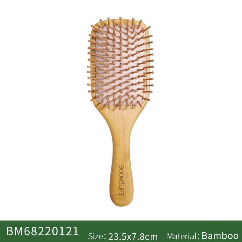 Personalized Wide Tooth Wood Combs for Hair Massage Scalp Bamboo Hair Brush Women Custom Styling Hair Comb Detangling HairBrush Zpaxo square brush China Mainland