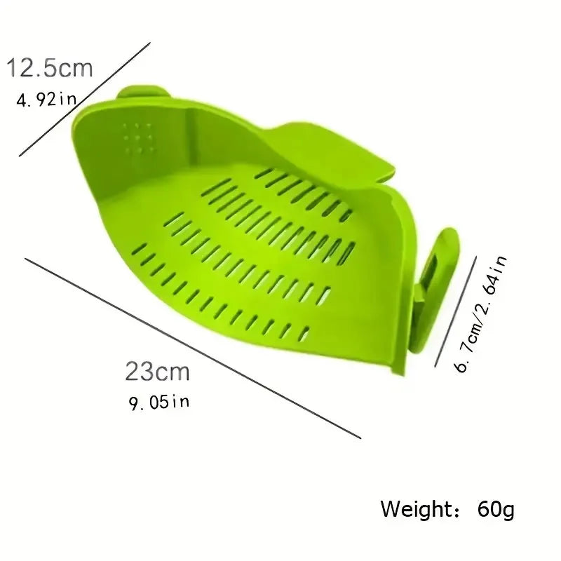 Universal Silicone Clip Pan Pot Strainer Anti Spill Pasta Food Grade Zpaxo