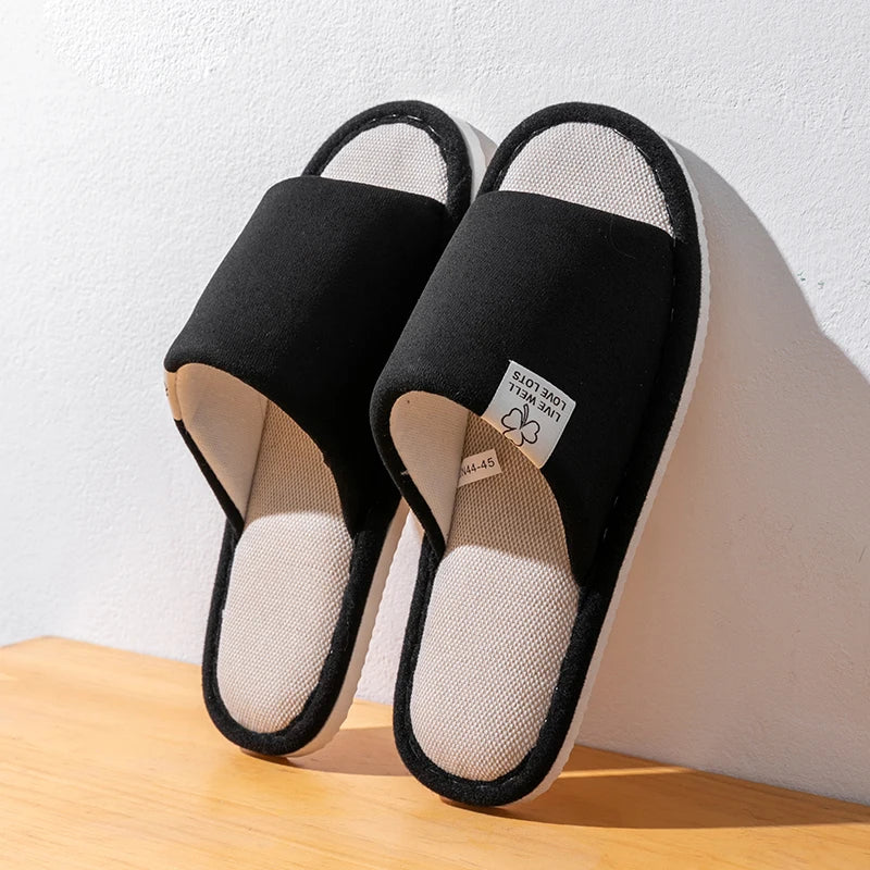 Men's Spring Summer Breathable Slippers Non-slip Indoor House Shoes