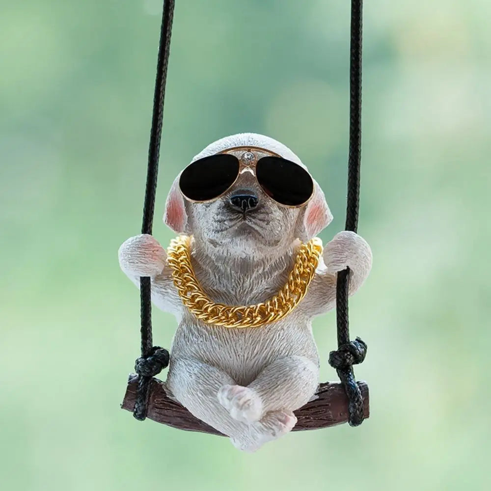 Trend Swing Dog Auto Interior Accessories Decoration Sunglasses Car Pendant Bulldog Resin Car Hanging Gift Zpaxo style 6