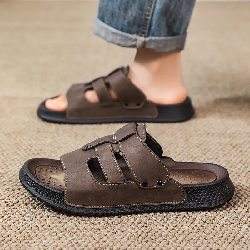 Men's Slippers Comfortable Lightweight Soft Sole Casual Slides Indoor
