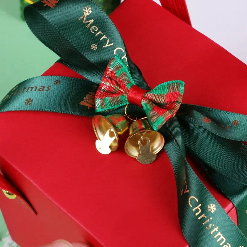 Christmas Apple Gift Box with Ribbon – Holiday Fruit Gift Wrap