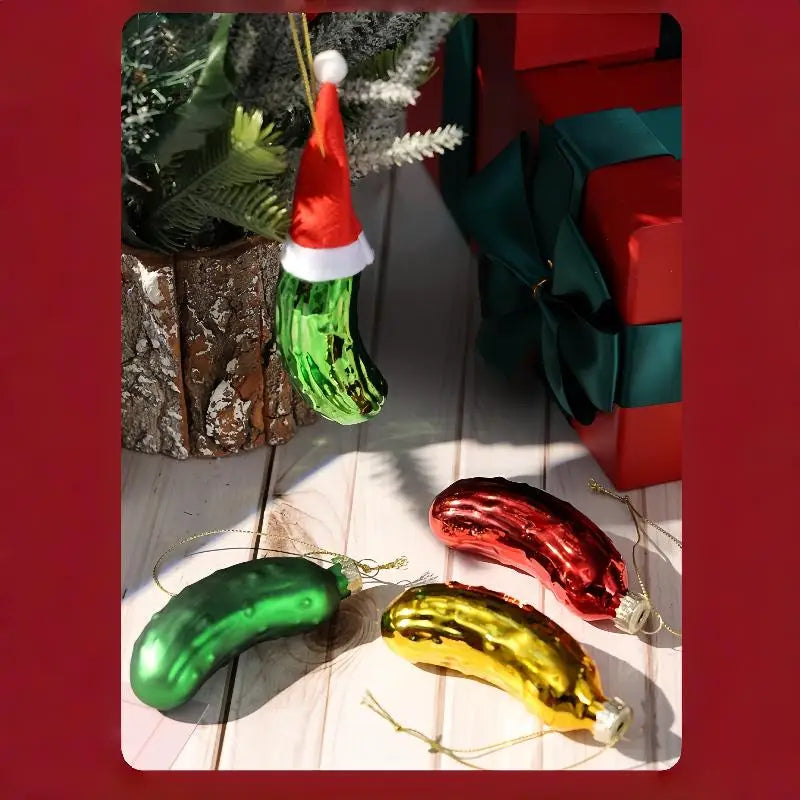 Christmas Glass Pickle Ornament – Festive Tree Hanging Pendant