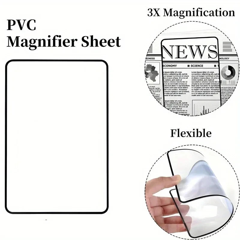 Large PVC Bookmark Magnifier Lens – Reading Aid for Small Print