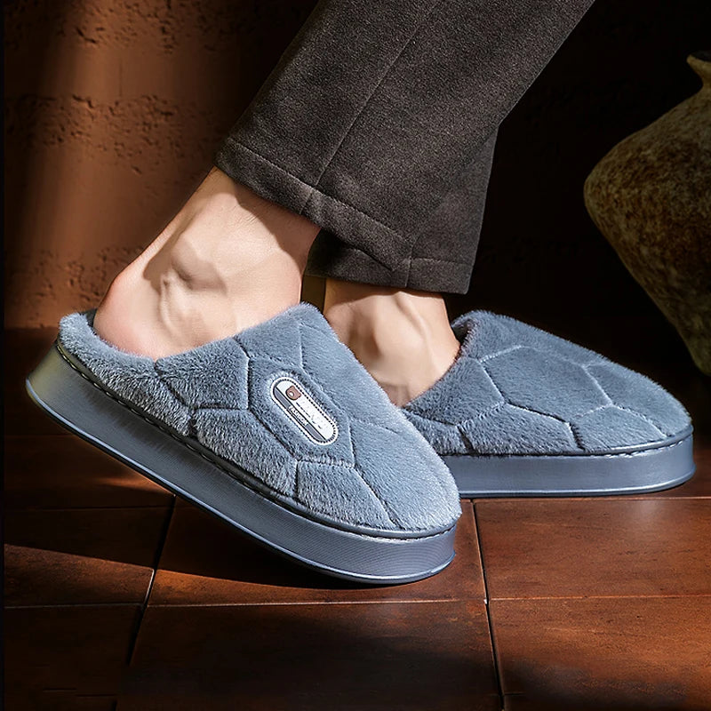 Trend Winter Couple Indoor Non-slip Men Women Flip Flops Warm