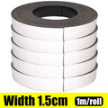 Strong Magnetic Tape Self Adhesive Magnetic Strips Flexible Tapes for Home Office DIY Photos Poster Fixed Rubber Magnets Zpaxo Width 1.5cm 10M- (10 rolls)