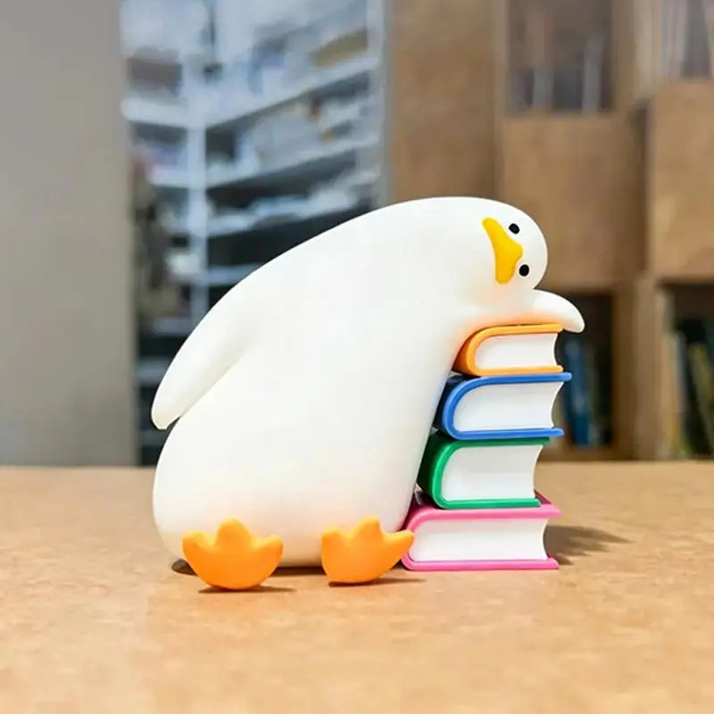 Cute Duck Bookend Book Holder Decorative Bookends Heavy Books Anti Zpaxo A3
