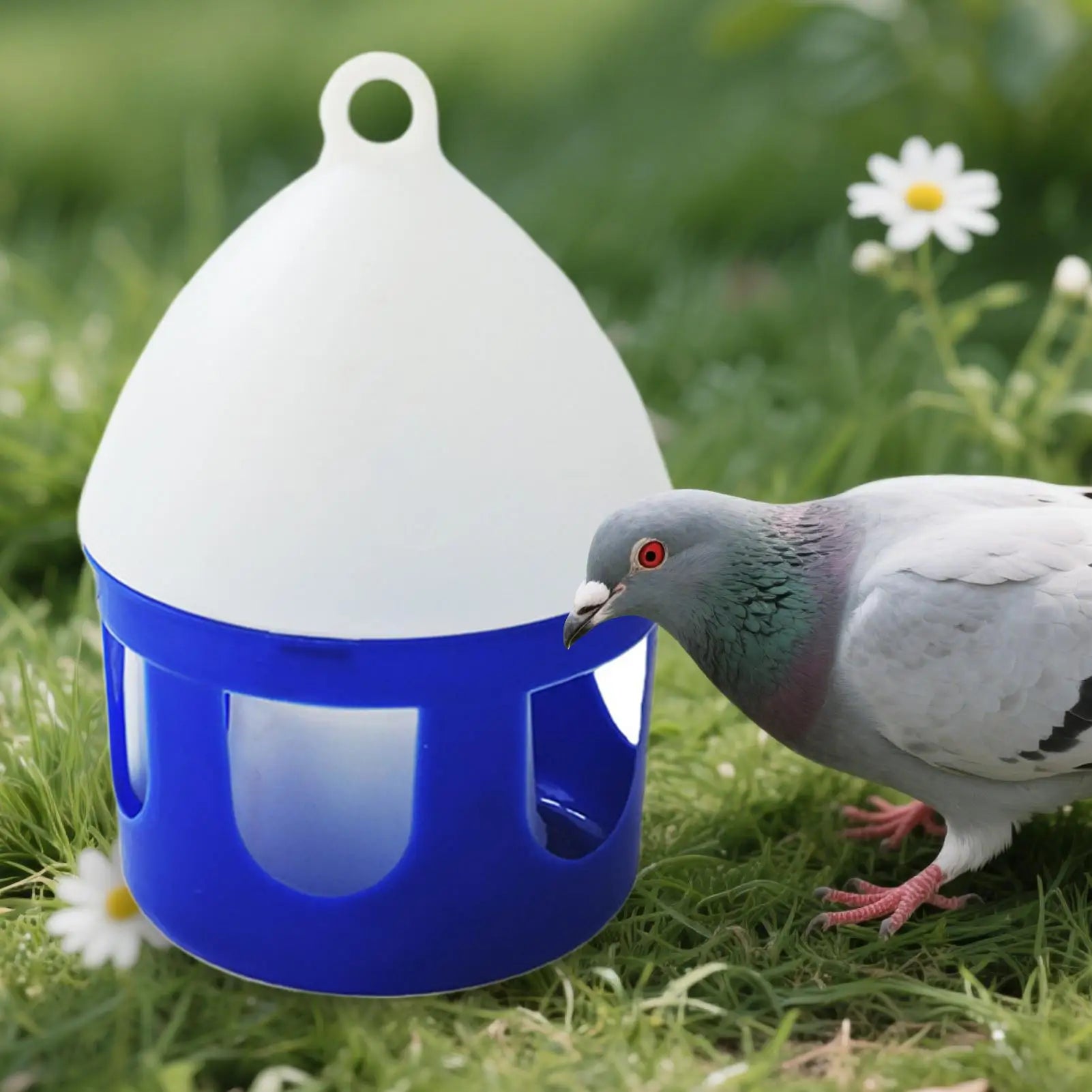 Pigeon Feeder 2L Large Bird Drinker Removable Spill-Proof Pigeon Waterer for Outdoor Bird Cage Hydration Duck Keeping Brooder Zpaxo