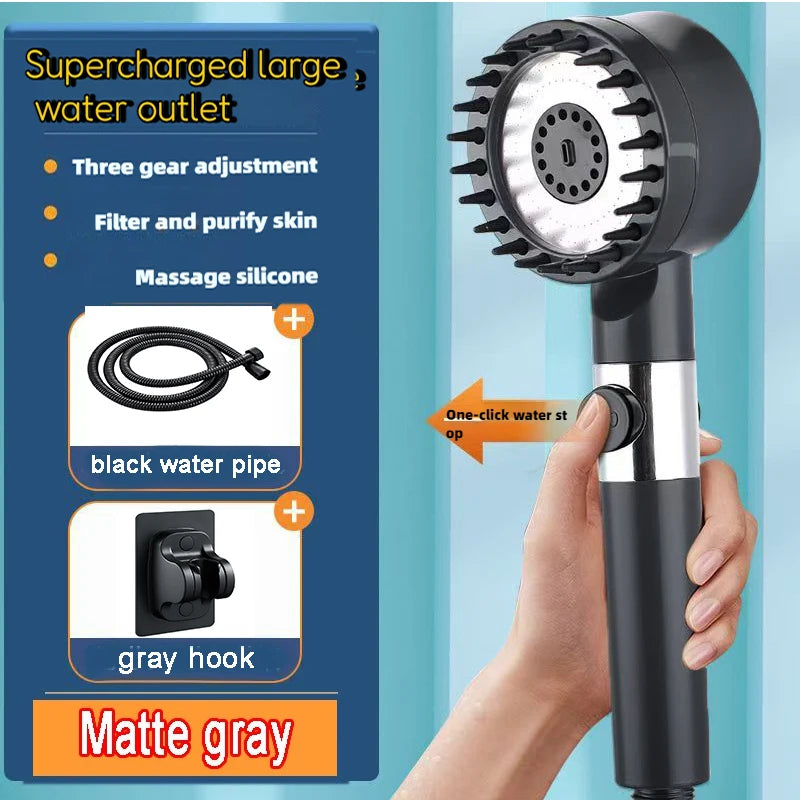 4 Modes Shower Head High Pressure Showerhead One-Key Stop Water Massage Shower Head With Filter Element Bathroom Accessories Zpaxo style11