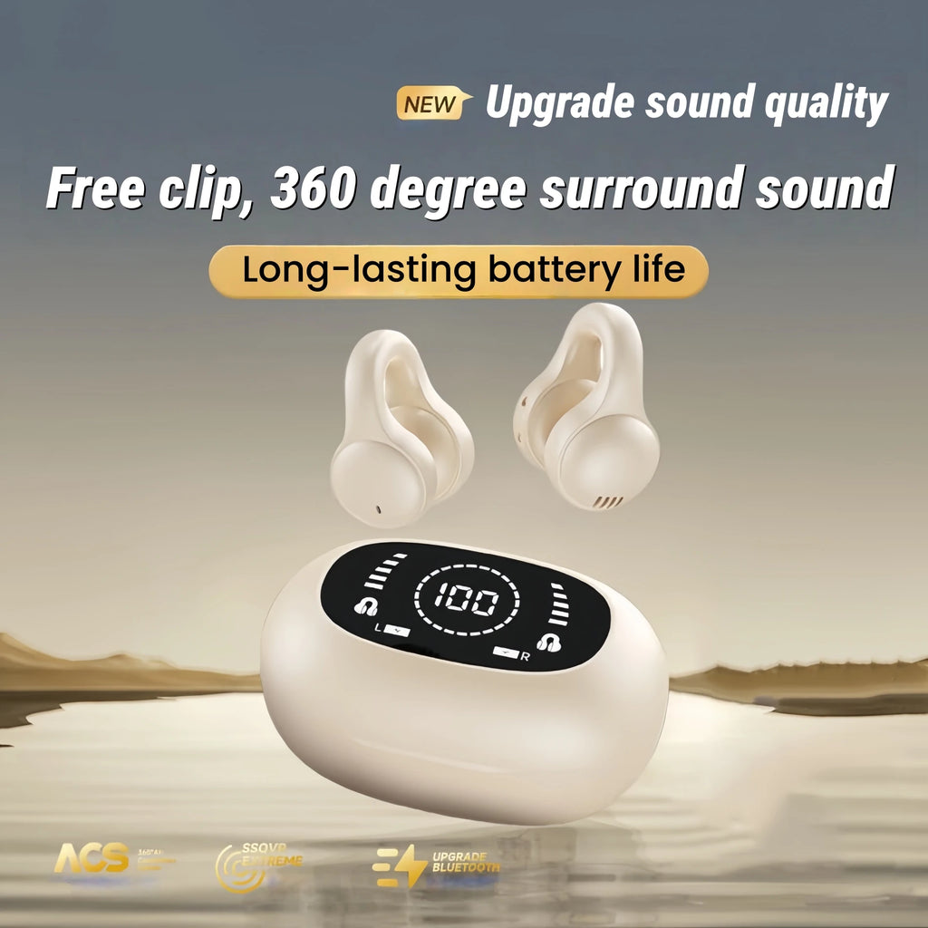 Wireless Open Ear Clip Earphones Bluetooth Music Sports Fashion Touch