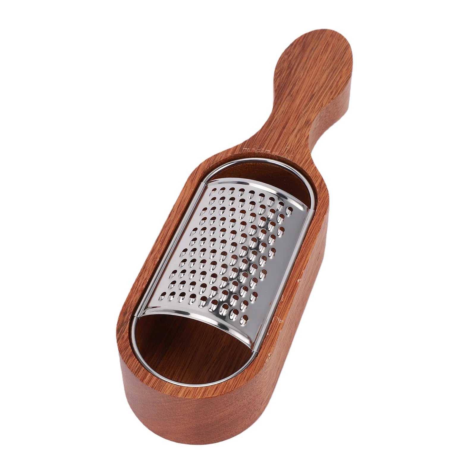 Wooden Handle Cheese Grater Manual Shredder Storage Space Handheld